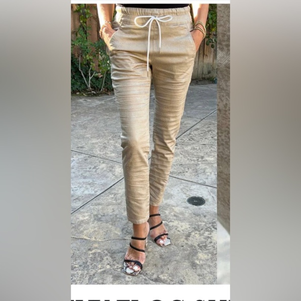 - Flog metallic cream pant! Rare find in this design size 30